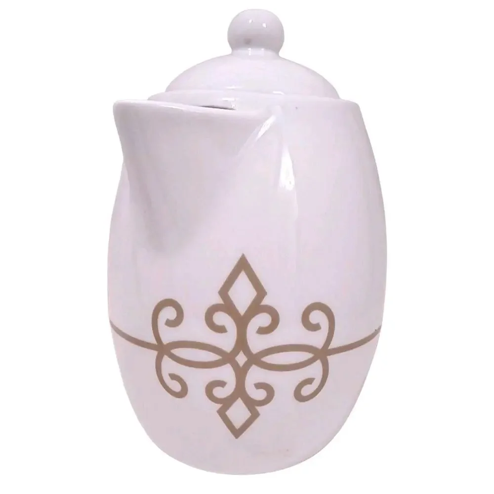 Starbucks SET Coffee Tea Pot Cups Stand White Ceramic Modern Minimalst Espresso - Picture 3 of 10